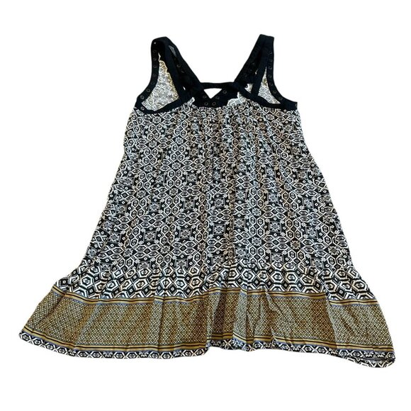 Hazel Anthrpologie Sleeveless Shift Dress Bohemian Print Flowy Size Medium Women - Picture 6 of 11